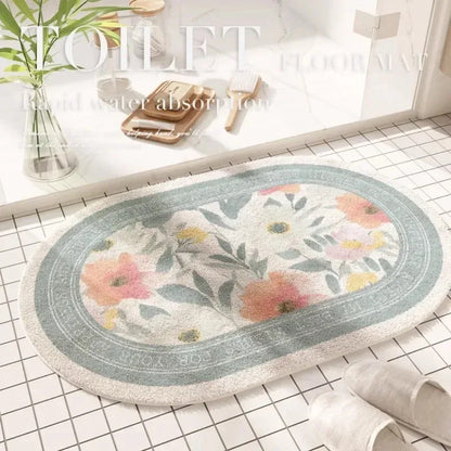VIKAMA Floral Plush Entrance Doormat