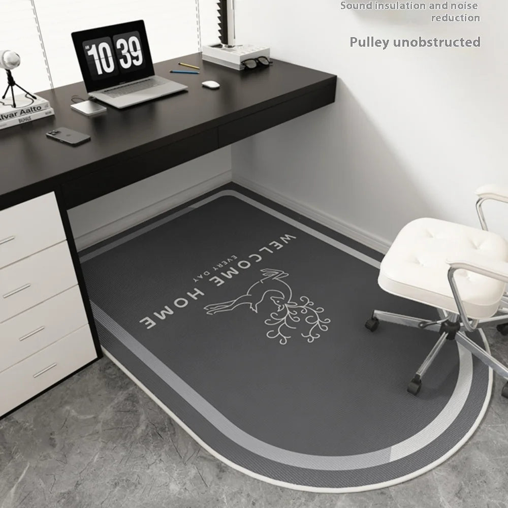 VIKAMA Geometric Computer Chair Floor Mat Non-Slip Office Bedroom Desk Protection Carpet