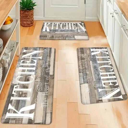 VIKAMA Modern Printed Kitchen Floor Mat Washable Non-Slip Laundry Corridor Entrance Carpet