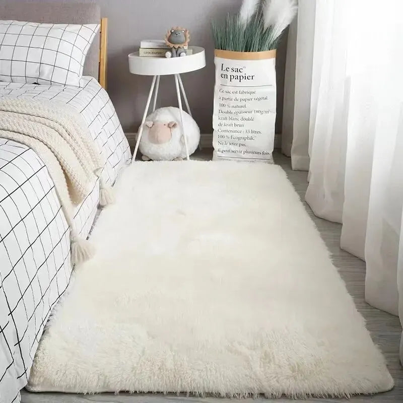 VIKAMA Silk Wool Bedroom Rug Women’s Room Floor Mat Carpet Sleeping Room Decor
