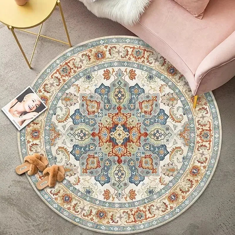 Vintage Bohemian Circular Ethnic Area Rug