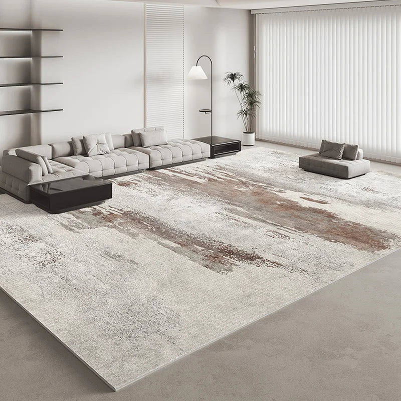 Italian Minimalist Light Luxury Grey Plush Area Rug