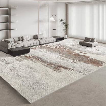 Italian Minimalist Light Luxury Grey Plush Area Rug