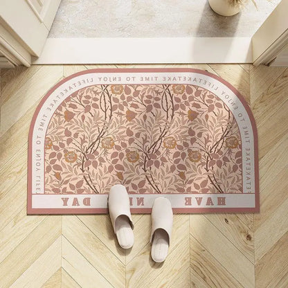 Light Luxury European Floral Bathroom Absorbent Diatom Mud Non-slip Floor Mat Door Mat