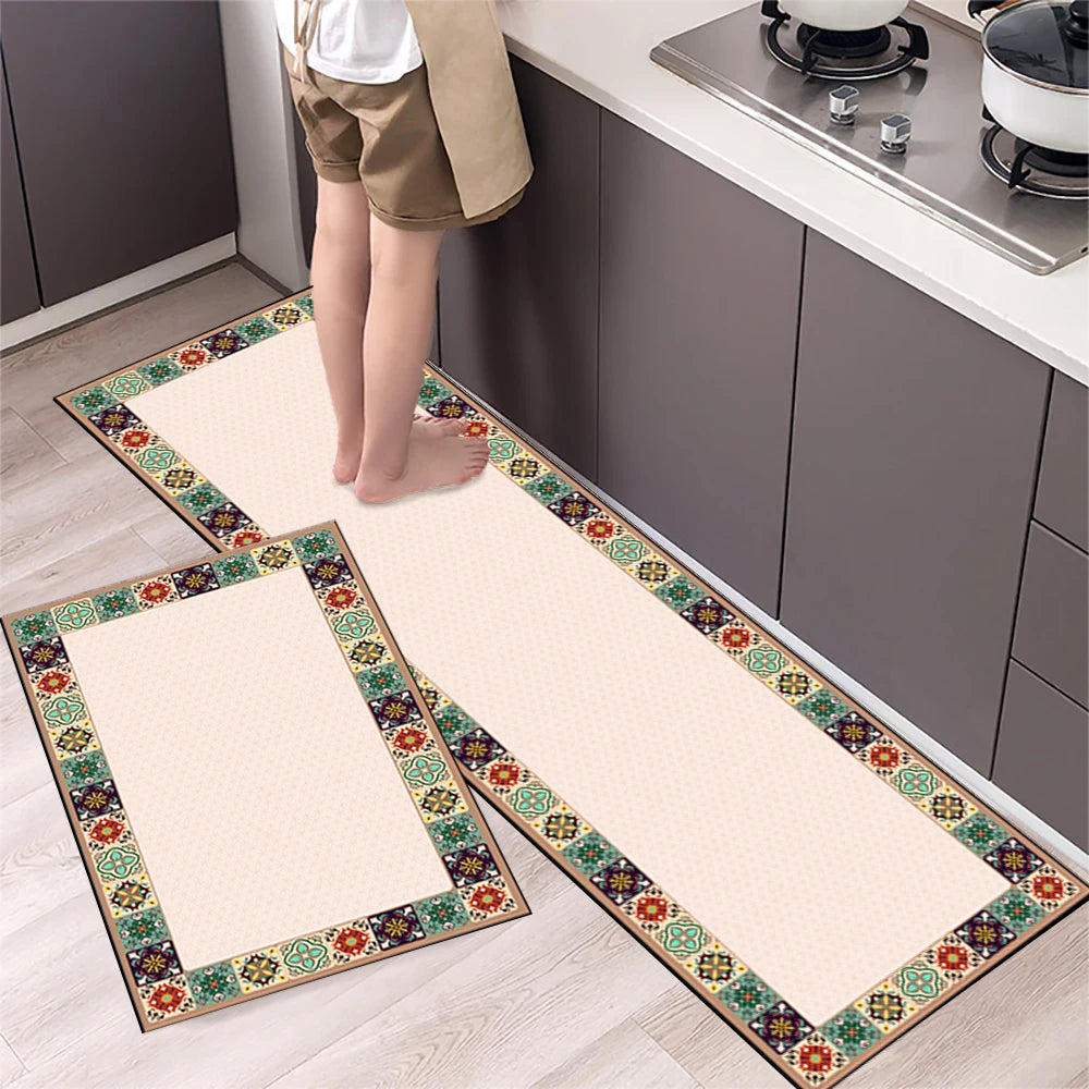 VIKAMA Kitchen Oil-Resistant Floor Mat Absorbent Quick-Dry Non-Slip Bathroom Doormat