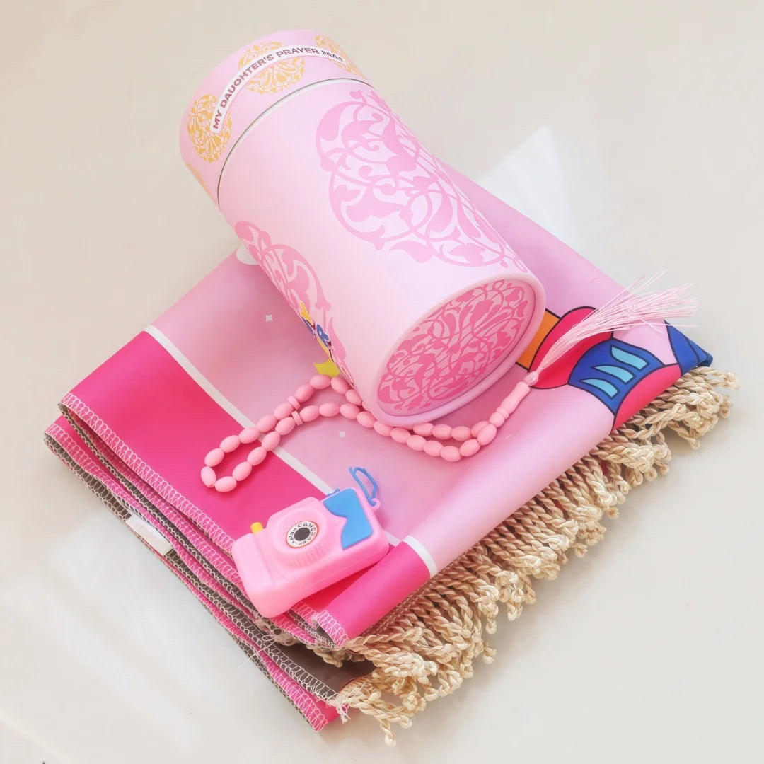Kids portable prayer rug set