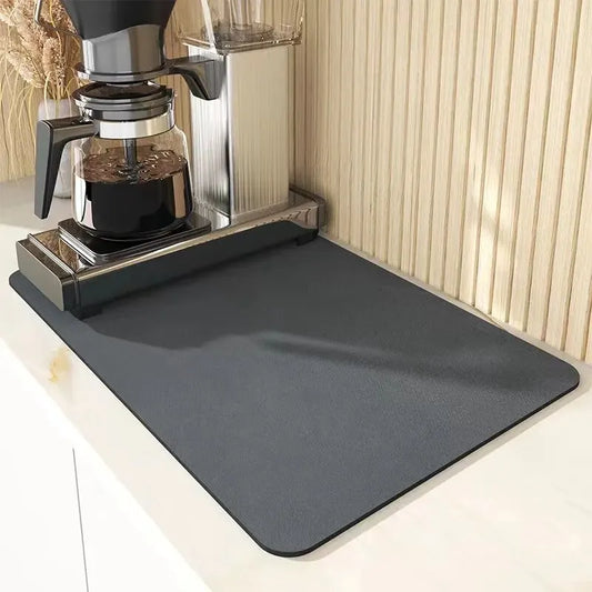 VIKAMA Solid Color Diatomaceous Earth Drying Mat Non-Slip Absorbent Kitchen Countertop Drainage Table Mat Home Decor