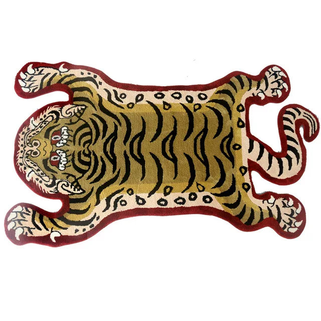 VIKAMA Bionic Tiger Decorative Rug - Unique Shaped Floor Mats for Living Room and Bedroom Decoration