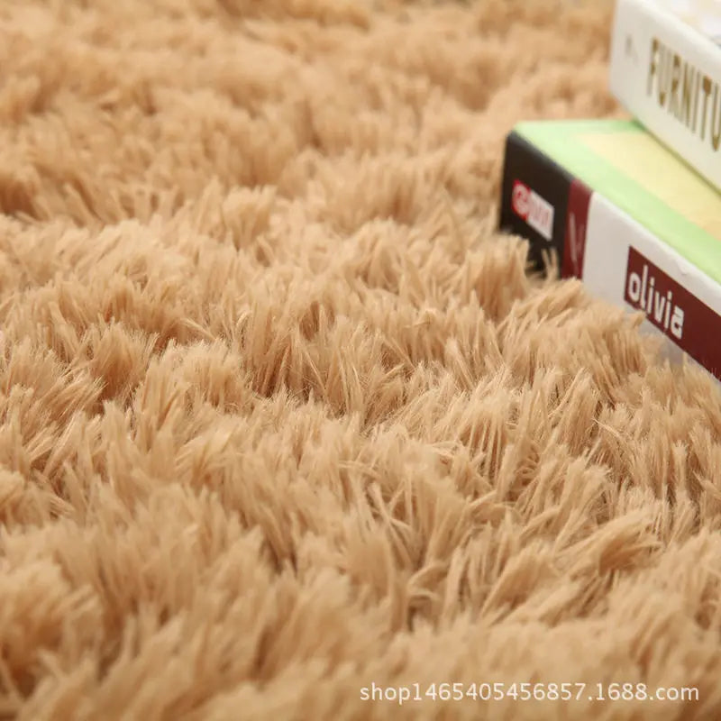Gradient Silk Wool Rug Non-Slip Machine Washable Bedroom Living Room Kids Room Carpet Home Decor