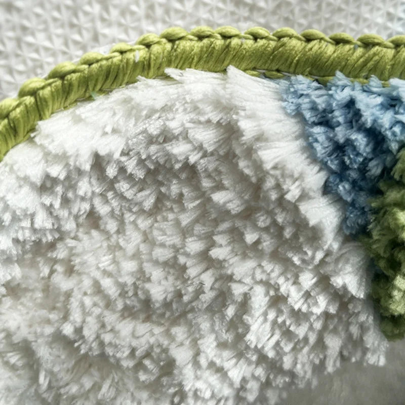Green Moss Style Tufted Irregular Area Rug