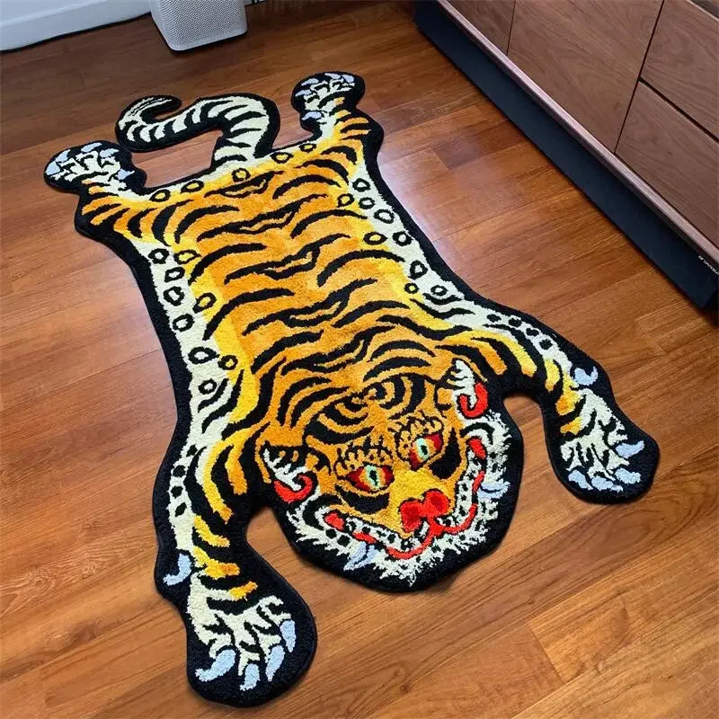 VIKAMA Tiger Pattern Soft Cashmere-Feel Area Rug