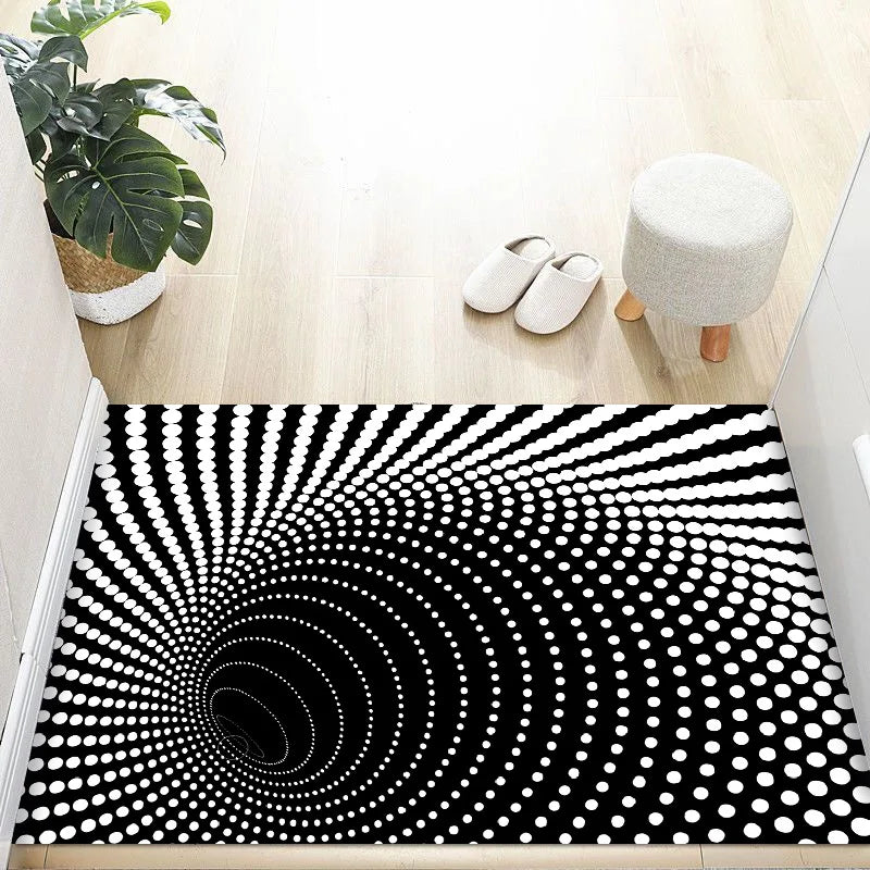 VIKAMA 3D Crystal Velvet Rug Non-Slip Durable Entry Door Mat Home Decor