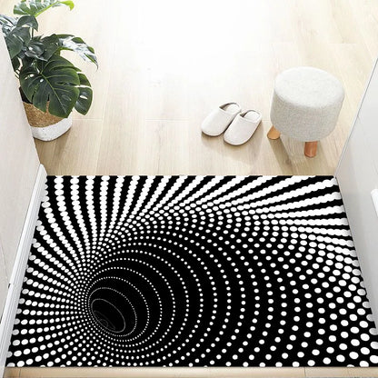 VIKAMA 3D Crystal Velvet Rug Non-Slip Durable Entry Door Mat Home Decor