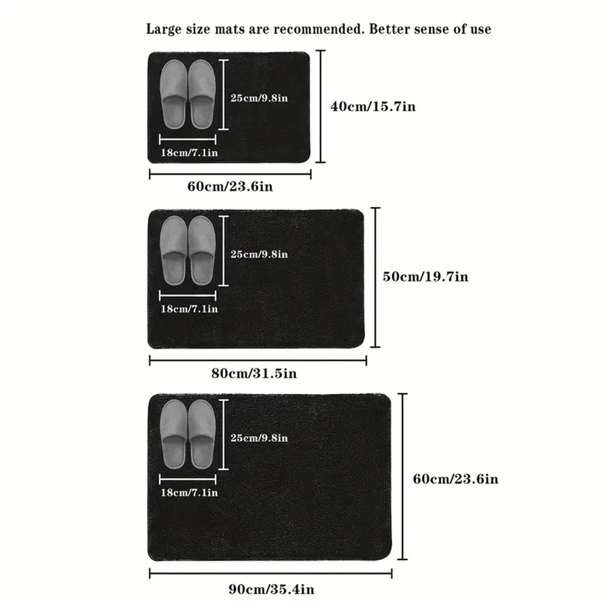 Memory Foam Bathroom Rug Non-Slip Ultra Soft Absorbent Machine Washable Floor Mat