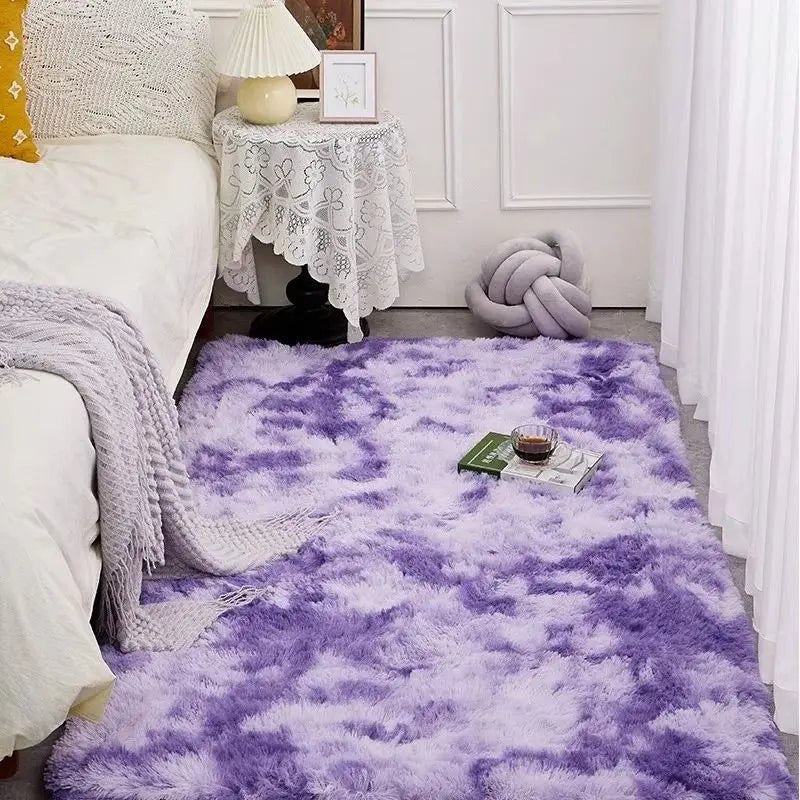 VIKAMA Green Silk Wool Rug Nordic Luxury Bedroom Living Room Bedside Carpet Home Decor