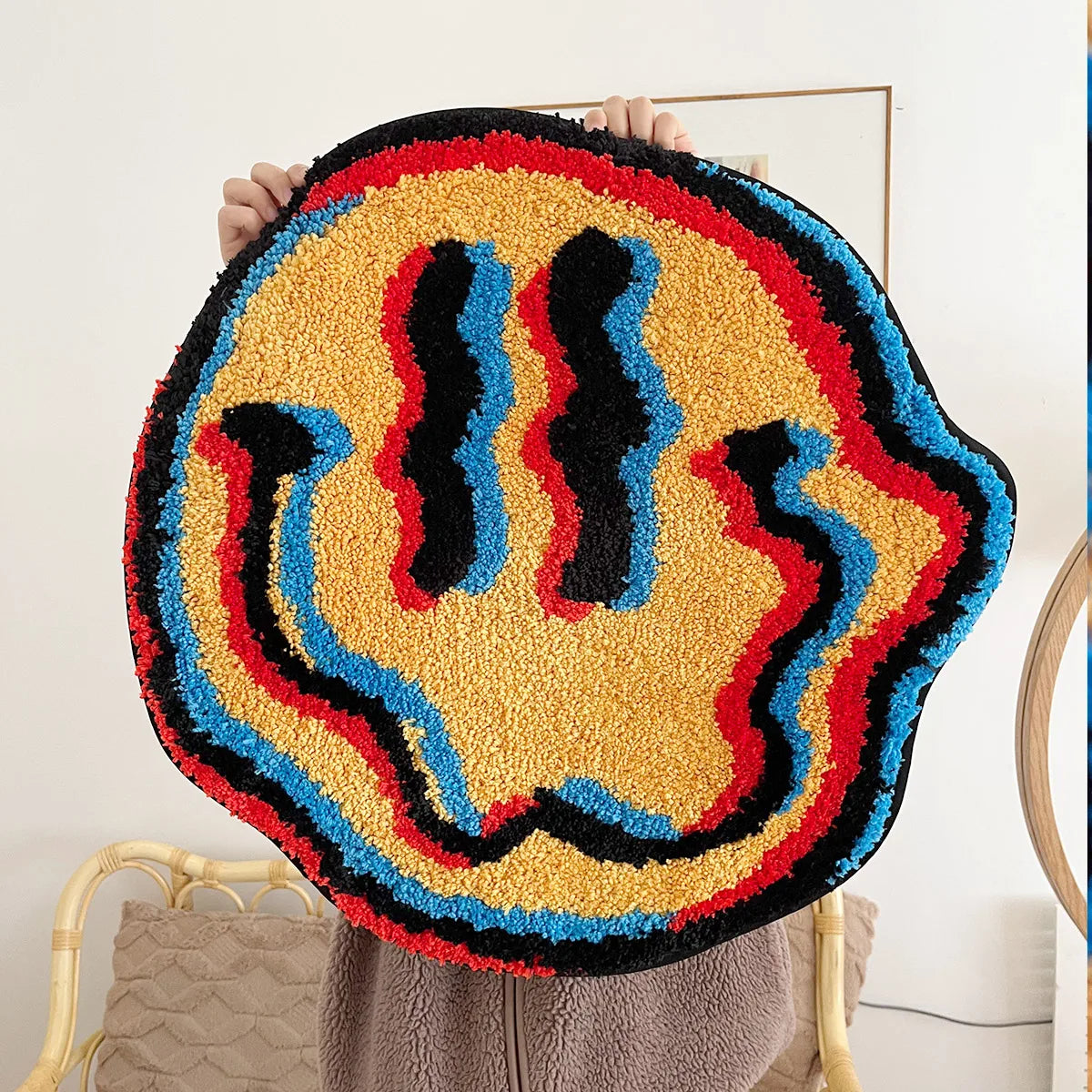 Trippy Smiling Tufted Non-Slip Rug