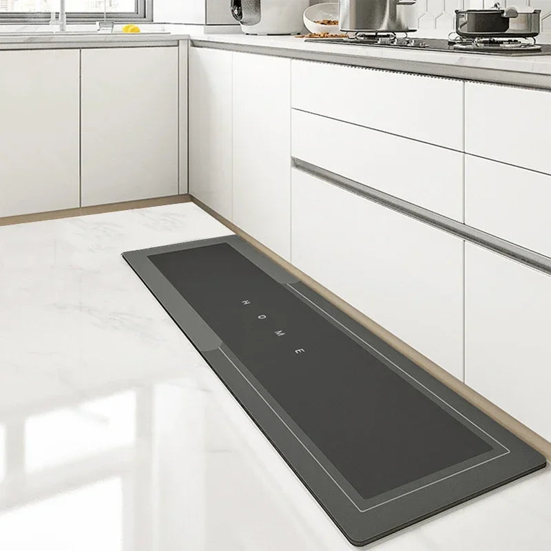 Long absorbent non-slip diatom kitchen mat