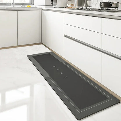 Long absorbent non-slip diatom kitchen mat