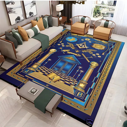Freemasonry Symbol Non-Slip Area Rug