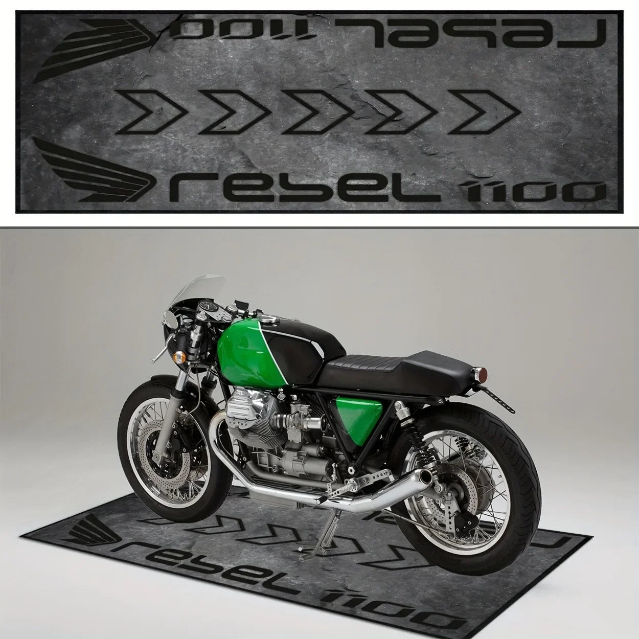 VIKAMA Motorcycle Premium Flannel Anti-Slip Parking Area Rug