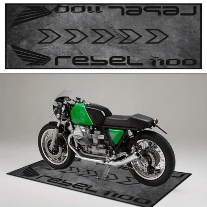 VIKAMA Motorcycle Premium Flannel Anti-Slip Parking Area Rug