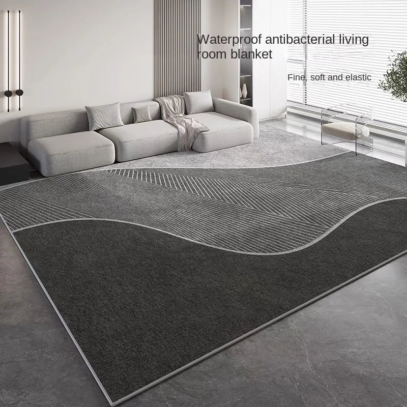 VIKAMA Crystal Velvet Large Area Carpet Minimalist Grey Living Room Bedroom Soft Balcony Floor Mat