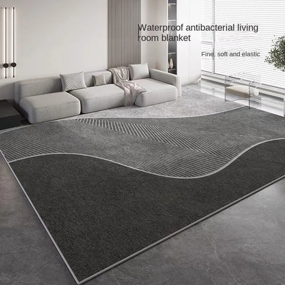 VIKAMA Crystal Velvet Large Area Carpet Minimalist Grey Living Room Bedroom Soft Balcony Floor Mat