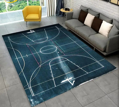 Basketball Cartoon Indoor Non-Slip Area Rug