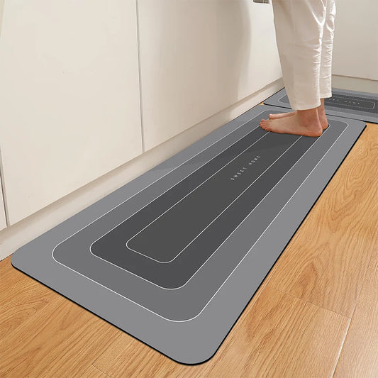 Kitchen Floor Mat Waterproof Non-Slip Dirt-Resistant Diatomite Door Mat Household Carpet Home Decor