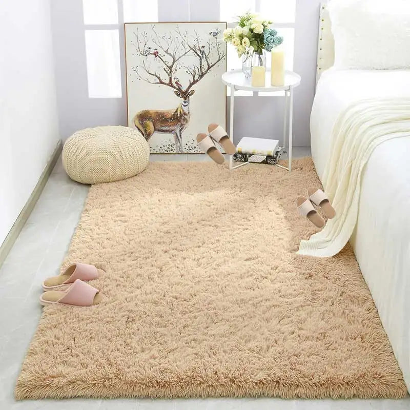 Pink Fluffy Kids Bedroom Area Rug