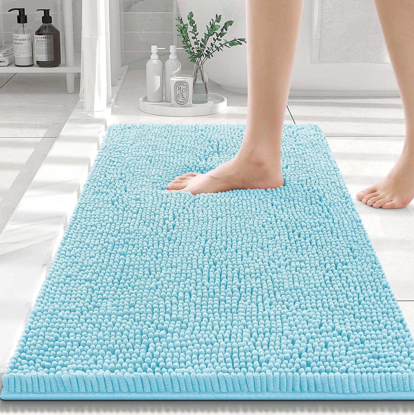 Olanly Chenille Non-Slip Absorbent Bath Mat