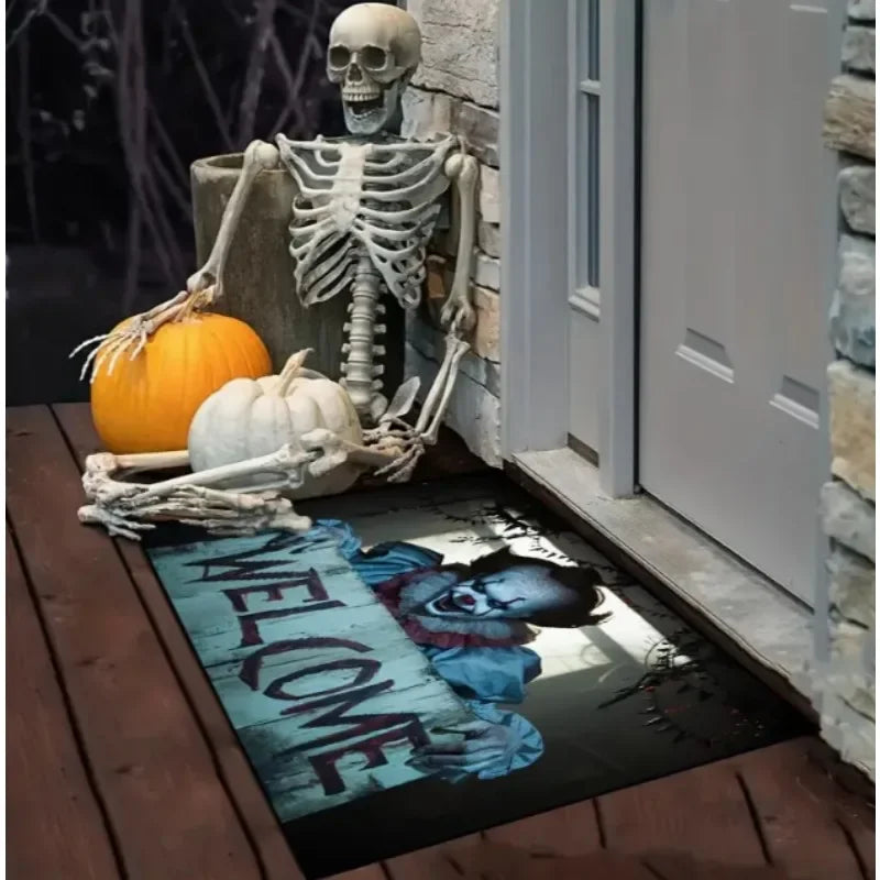Halloween Joker Welcome Door Mat Entrance Living Room Bedroom Bathroom Kitchen Balcony Non-Slip Home Decoration Rug