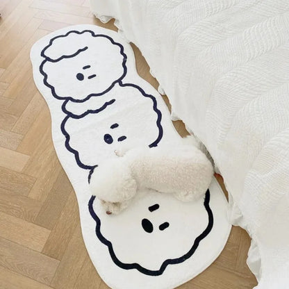 VIKAMA Cute Dog Rug Waterproof Non-Slip Bedroom Living Room Home Decor