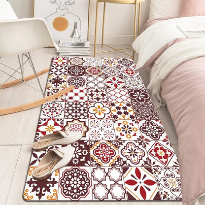 VIKAMA Mandala Patchwork Non-Slip Rug Bedroom Bathroom Living Room Kitchen Carpet Home Decor