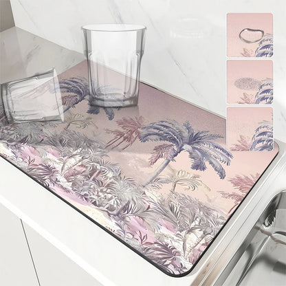 VIKAMA Diatomite Kitchen Mat Drainage Heat-Insulating Non-Slip Bathroom Doormat Home Decor