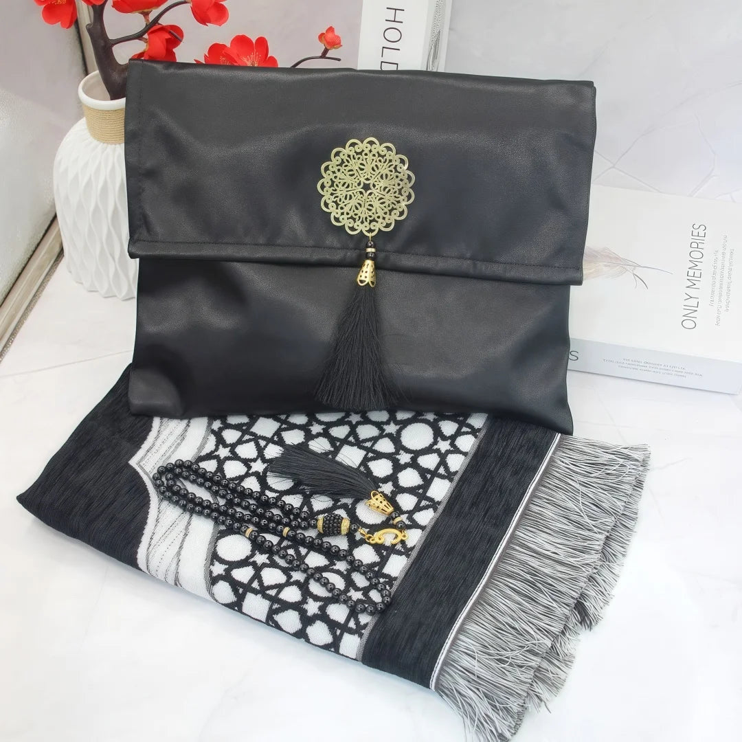 Portable Muslim prayer rug set