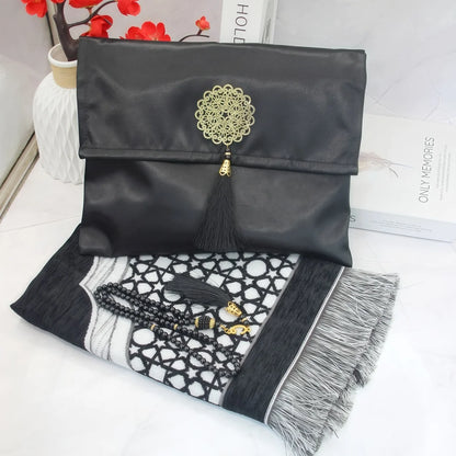 Portable Muslim prayer rug set