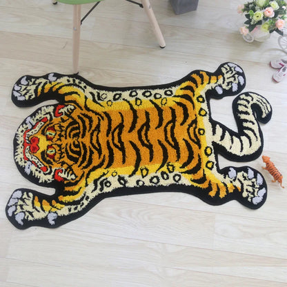 VIKAMA Bionic Tiger Decorative Rug - Unique Shaped Floor Mats for Living Room and Bedroom Decoration