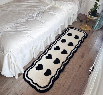 VIKAMA Cream Bedroom Long Runner Floor Mat