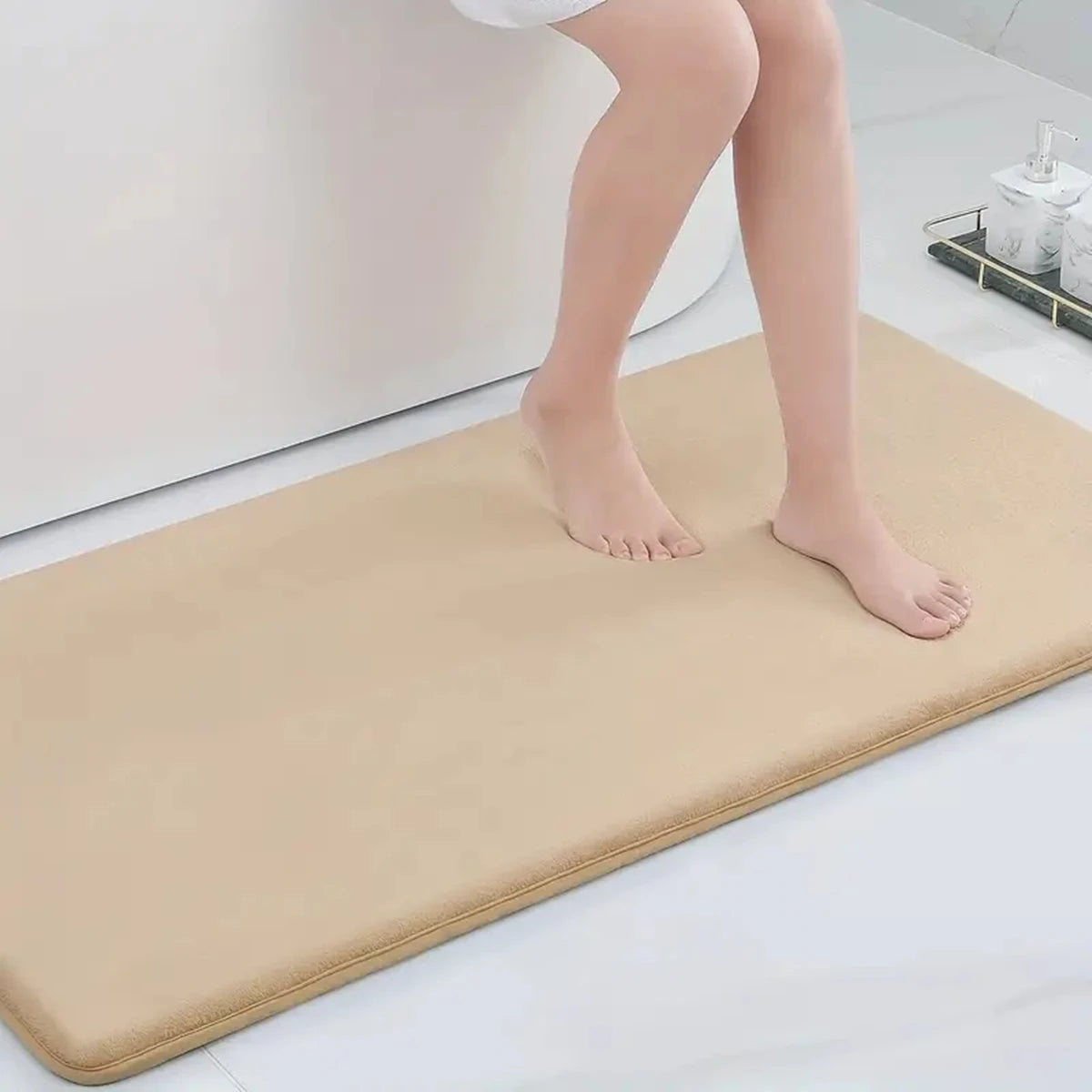 Large Bathroom Anti-Slip Floor Mat Water-Absorbent Bathtub Carpet Home Decor