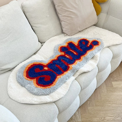 Smile Letter Fluffy Cloud Tufted Rug