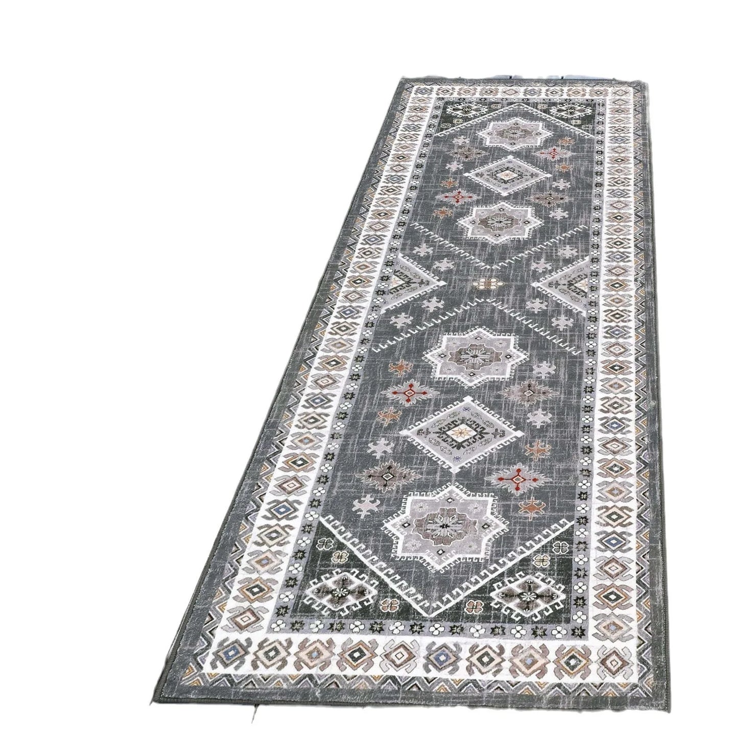 VIKAMA Bohemian Crystal Velvet Easy-Care Hallway Area Rug