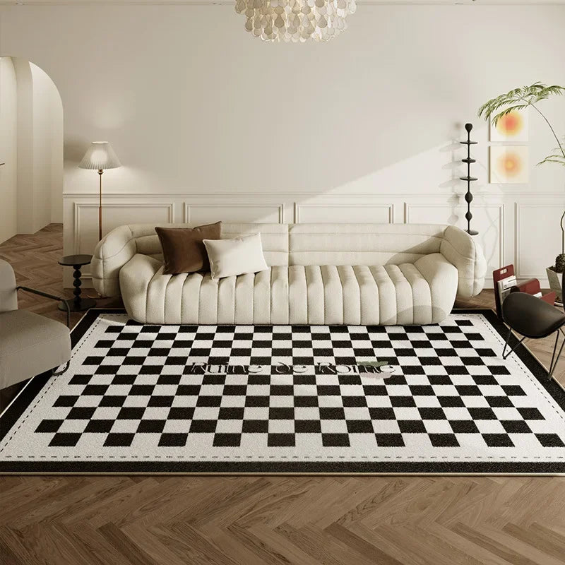 VIKAMA Cream Checkerboard Luxury Carpet