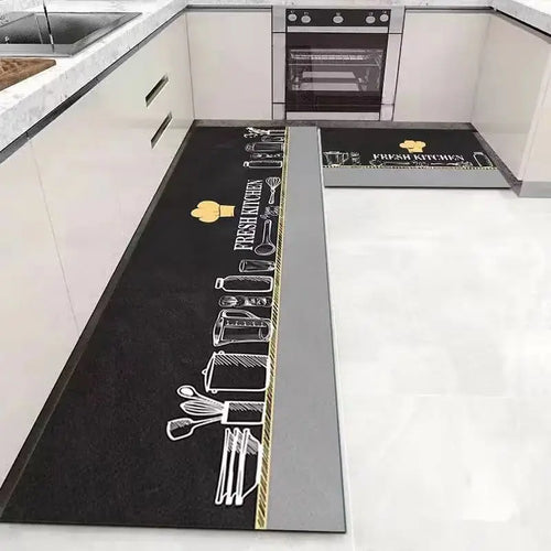 VIKAMA Crystal Velvet Kitchen Mat Absorbent Non-Slip Entrance Door Floor Rug Home Decor