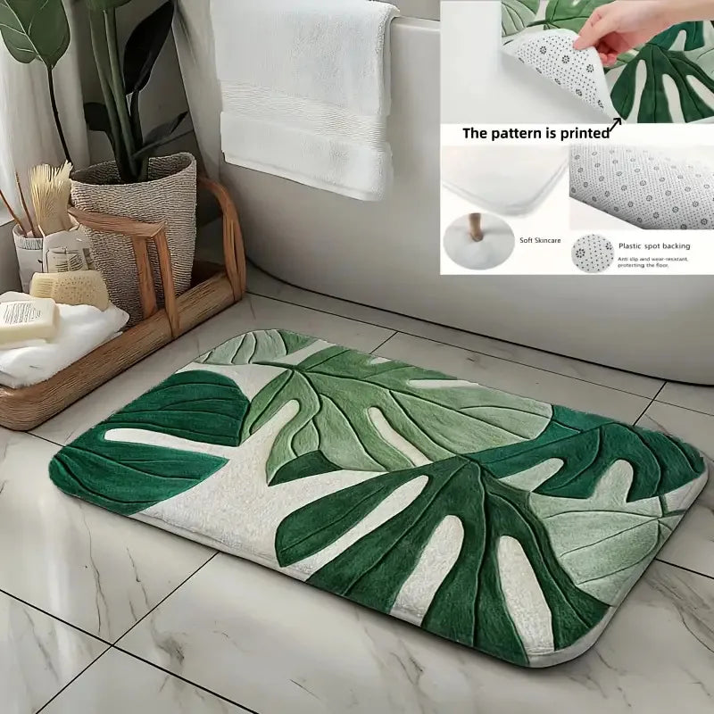 Green Leaf Botanical Area Rug