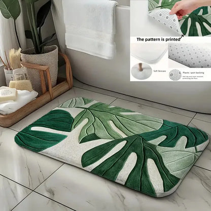 Green Leaf Botanical Area Rug