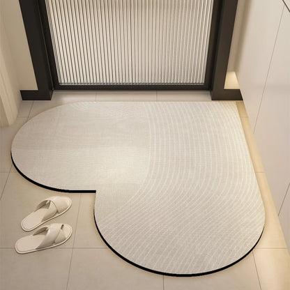 Heart-shaped quick-dry non-slip bath mat