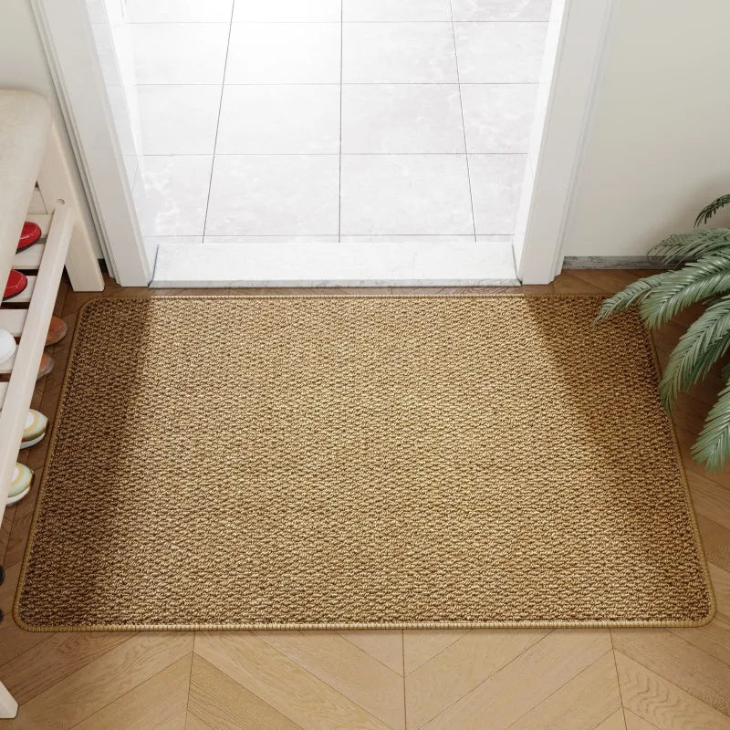 Durable faux jute outdoor doormat