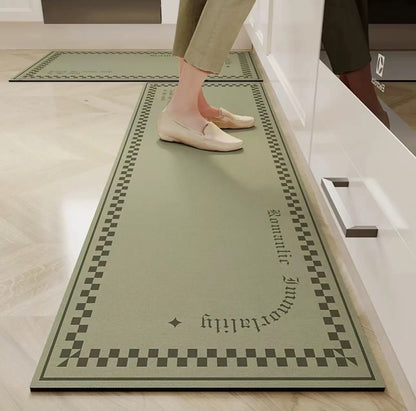 Cuttable non-slip absorbent kitchen mat