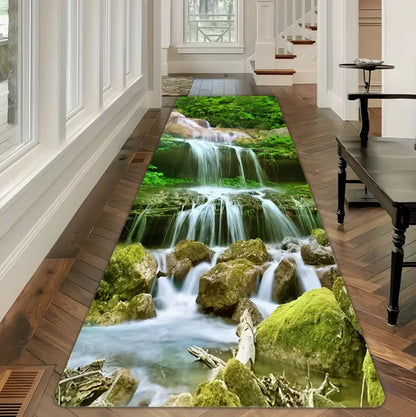 Waterfall Forest Floral Runner Rug